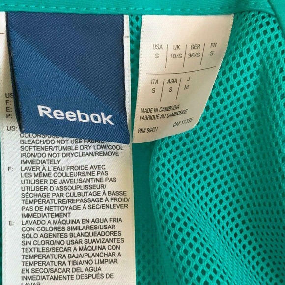 Reebok green Long Sleeves Full Zip Lightweight Mesh Lining Jacket S - Picture 5 of 12